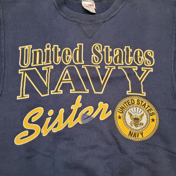 Vintage 90s Soffe US Navy Sister Sweatshirt Womens Large (Tag S) - Picture 2 of 6